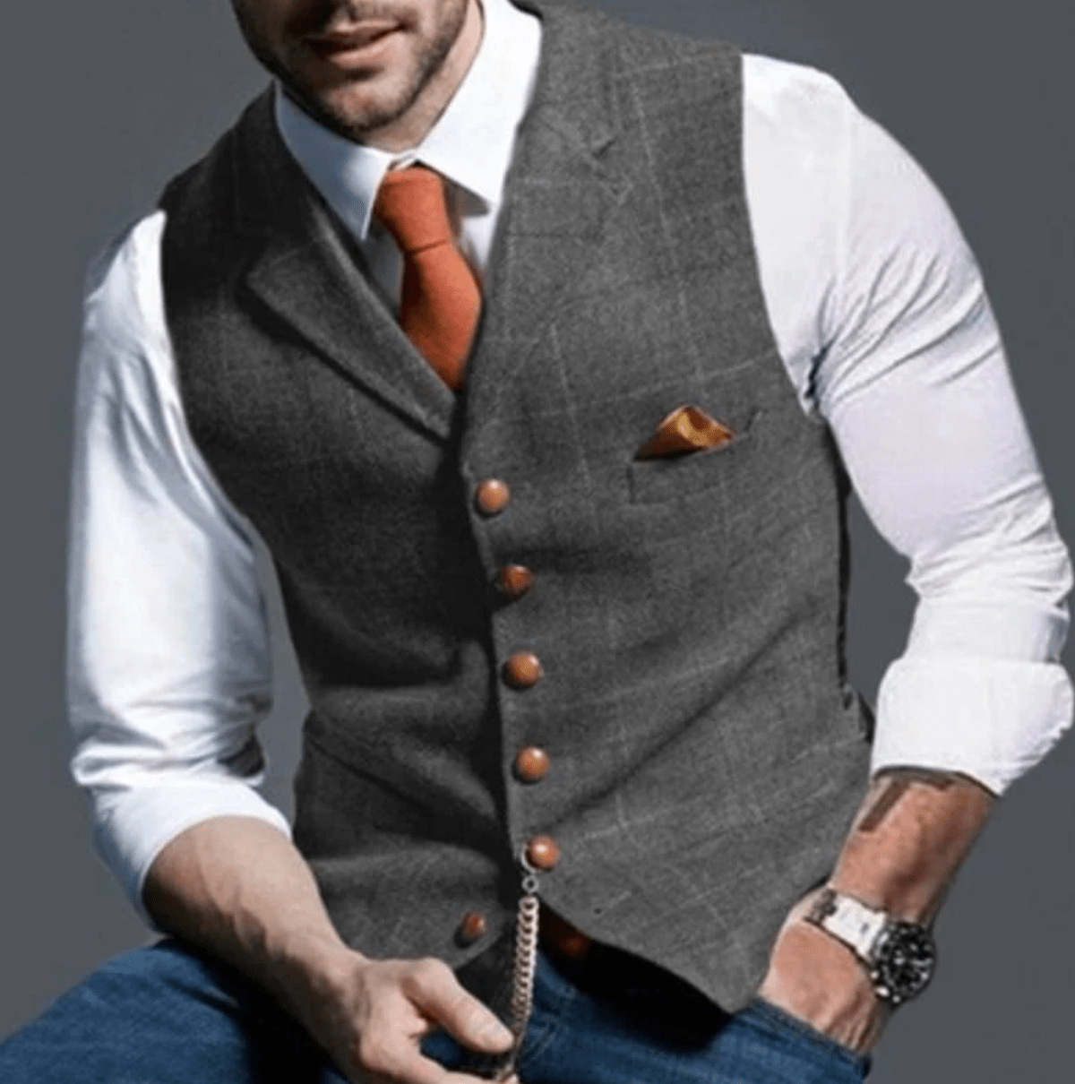 Heren Klassiek V-Hals Gilet voor Herfst/Winter