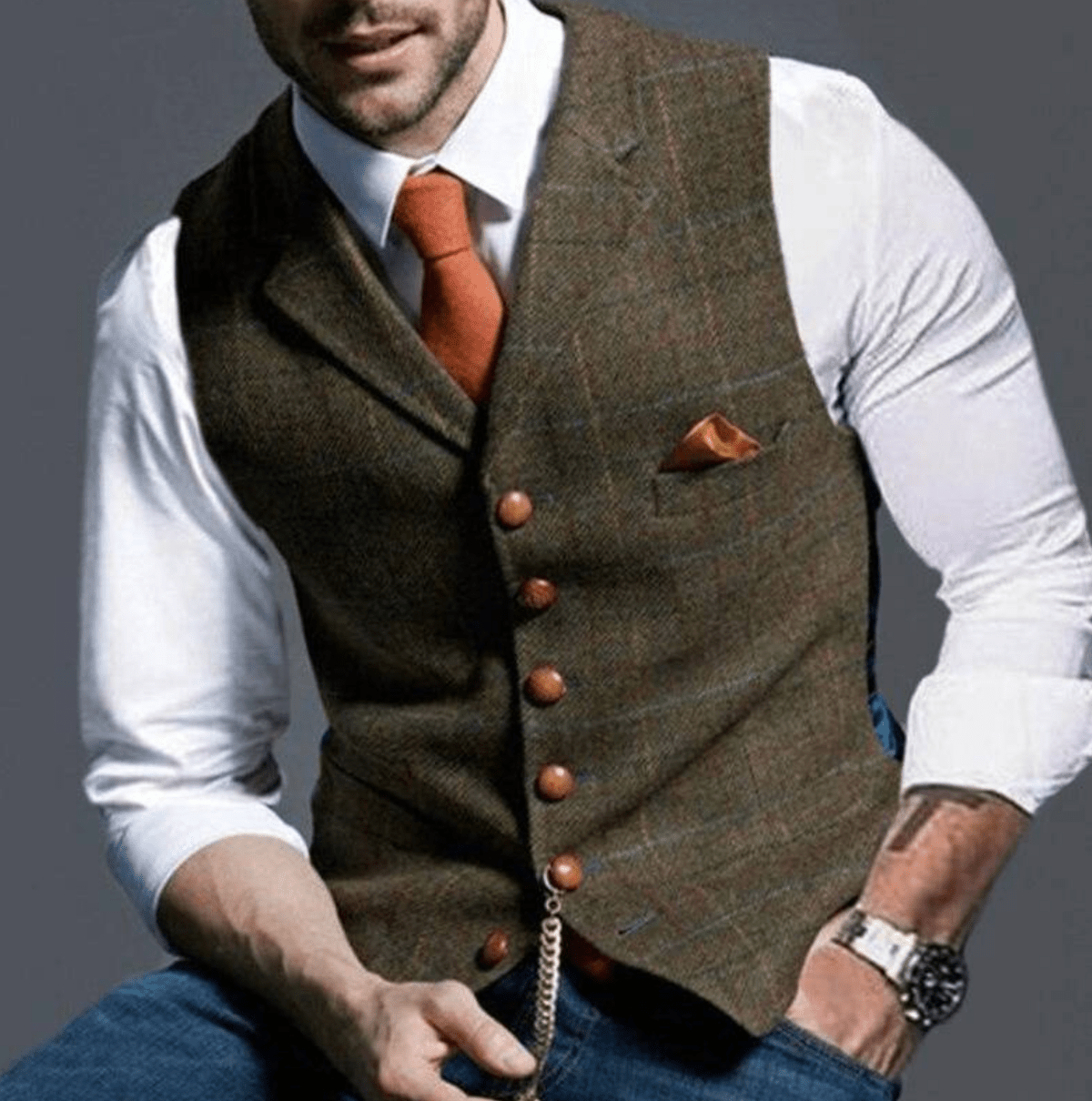 Heren Klassiek V-Hals Gilet voor Herfst/Winter