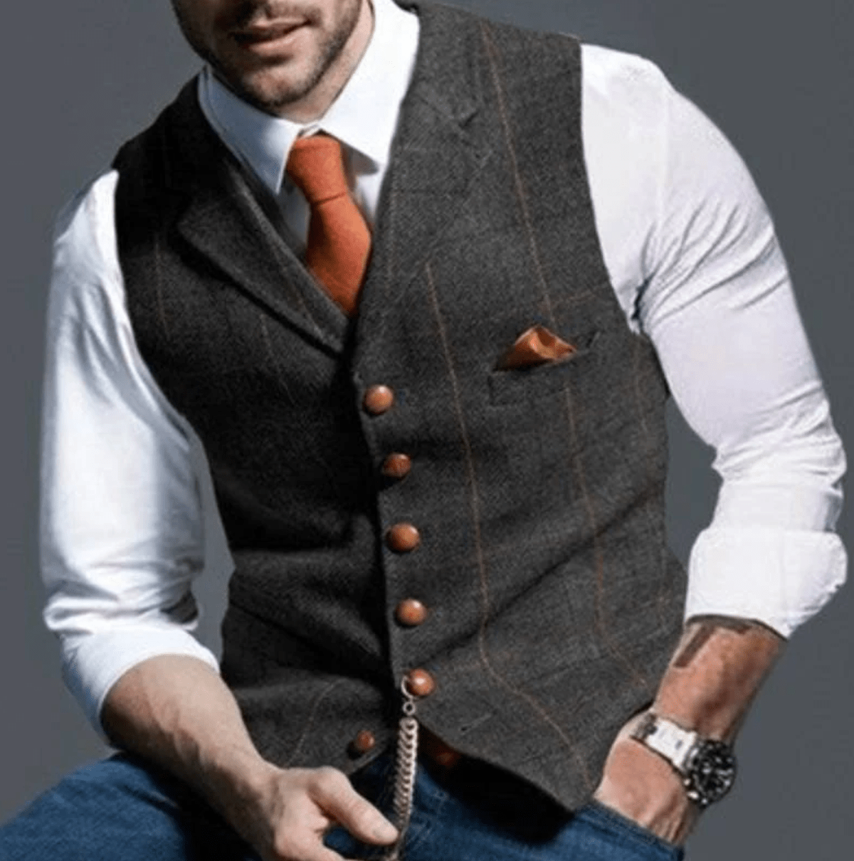 Heren Klassiek V-Hals Gilet voor Herfst/Winter