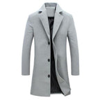 Heren Klassieke Winter Trenchcoat Met Waterafstotende Eigenschappen