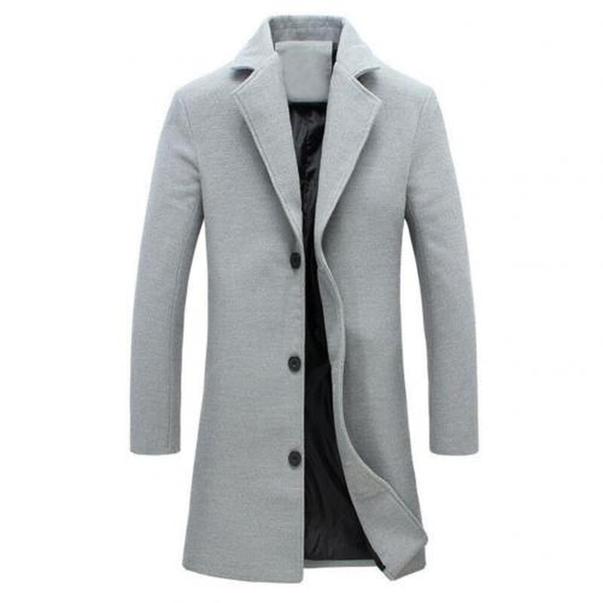 Heren Klassieke Winter Trenchcoat Met Waterafstotende Eigenschappen