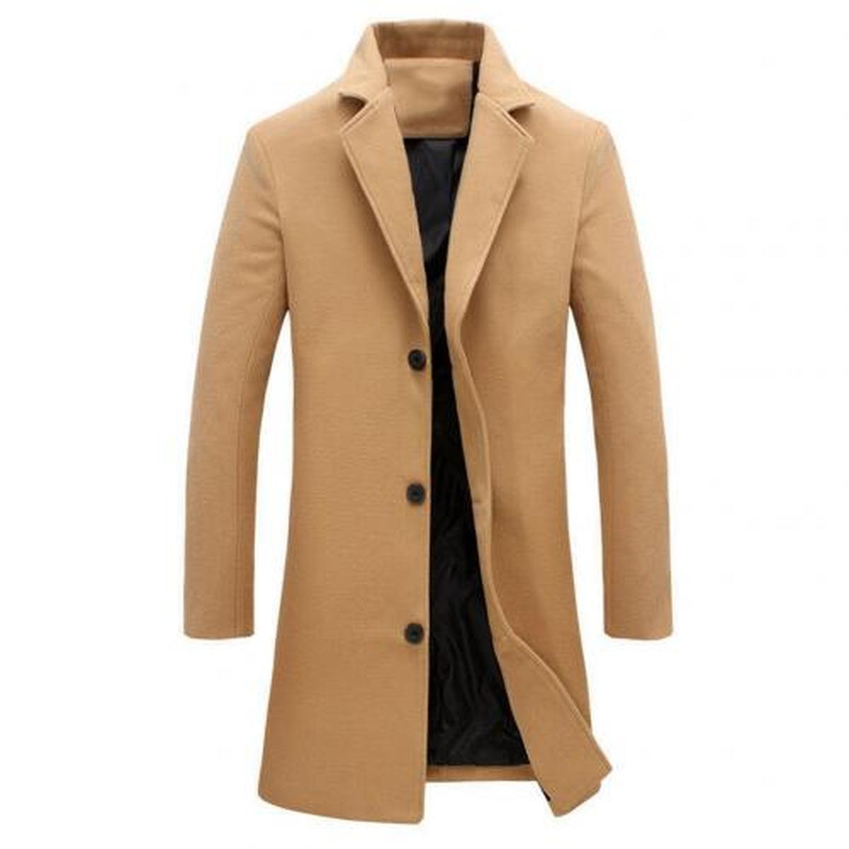 Heren Klassieke Winter Trenchcoat Met Waterafstotende Eigenschappen