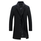 Heren Klassieke Winter Trenchcoat Met Waterafstotende Eigenschappen