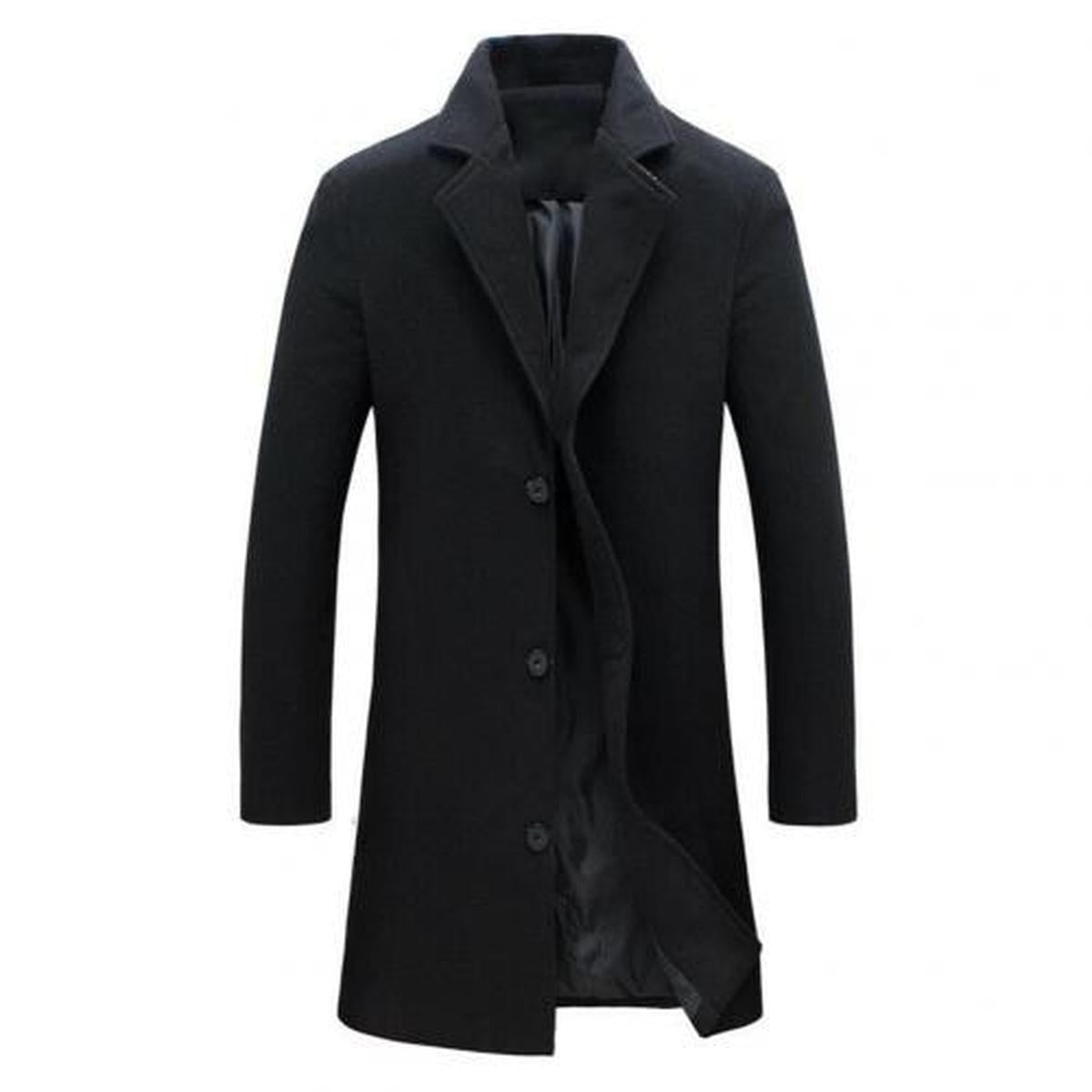 Heren Klassieke Winter Trenchcoat Met Waterafstotende Eigenschappen