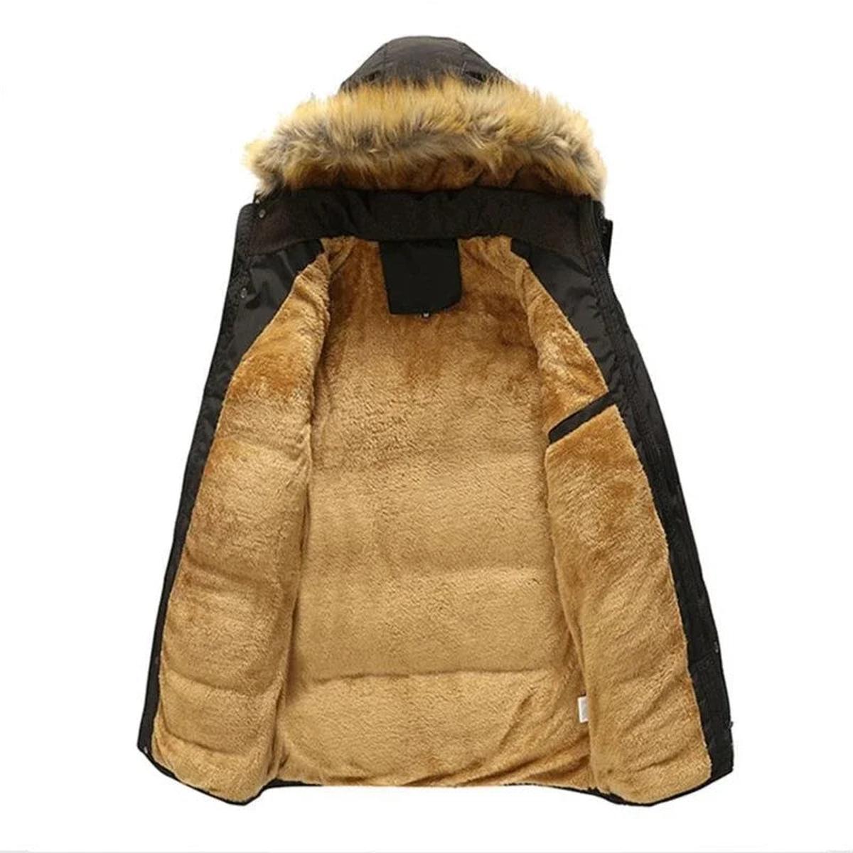 Heren Lange Militaire Parka Met Bontkap Voor Winterse Activiteiten