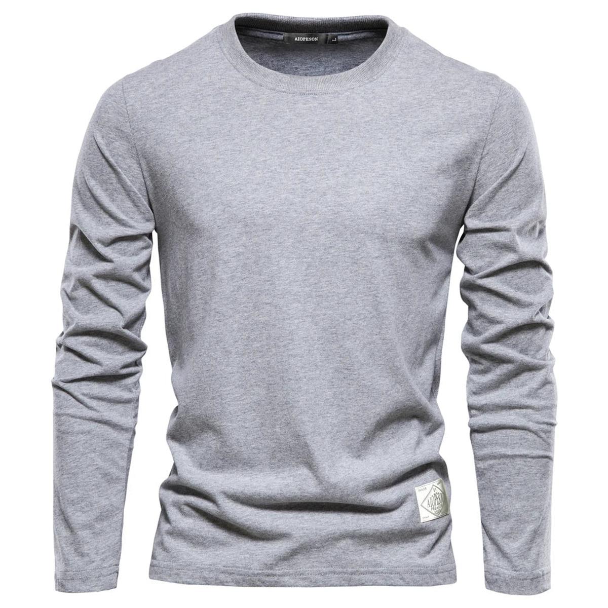 Heren Lange Mouwen Crewneck Casual T-shirt