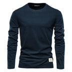 Heren Lange Mouwen Crewneck Casual T-shirt