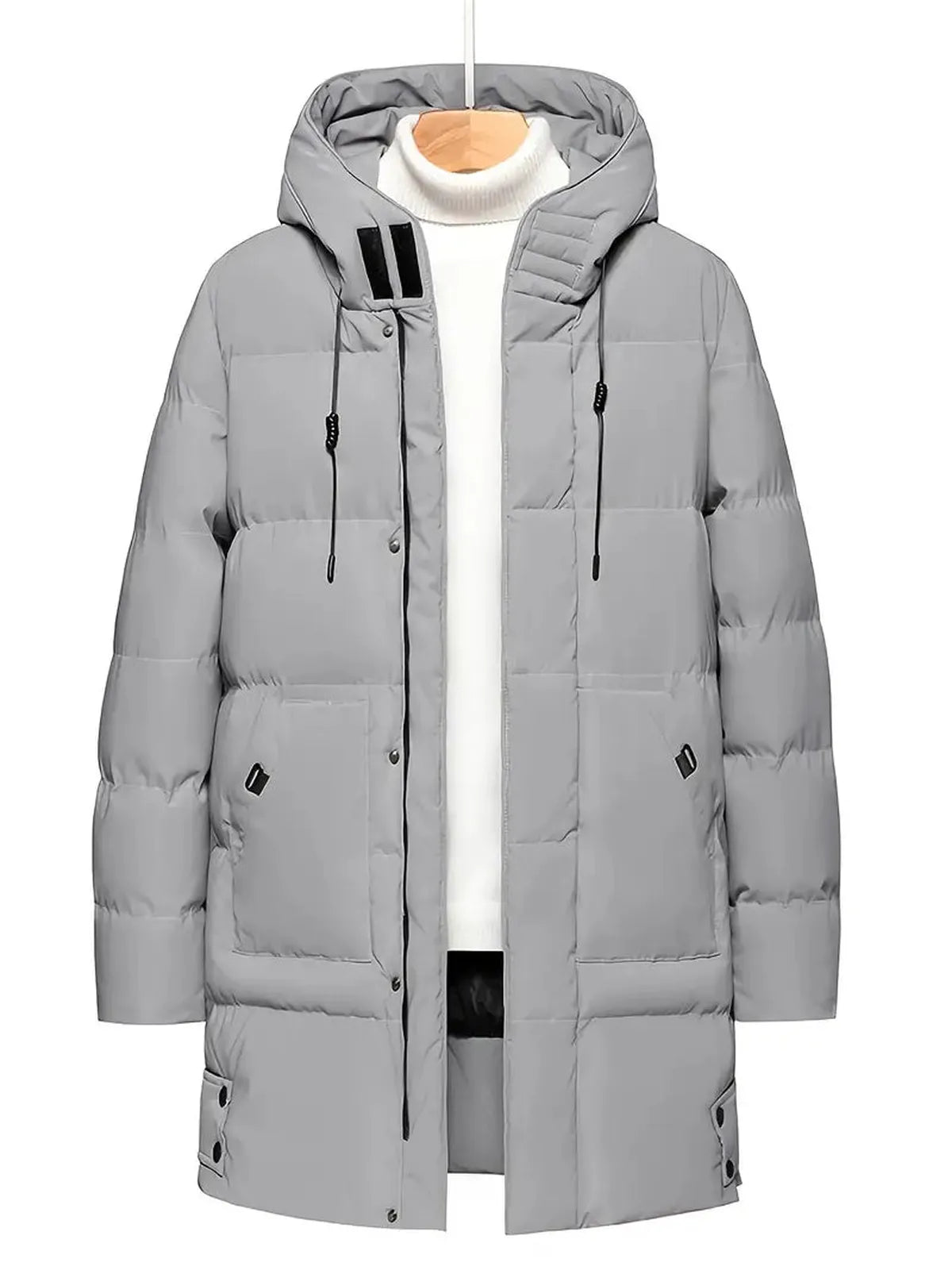 Heren Losse Gequiltte Hooded Jacket
