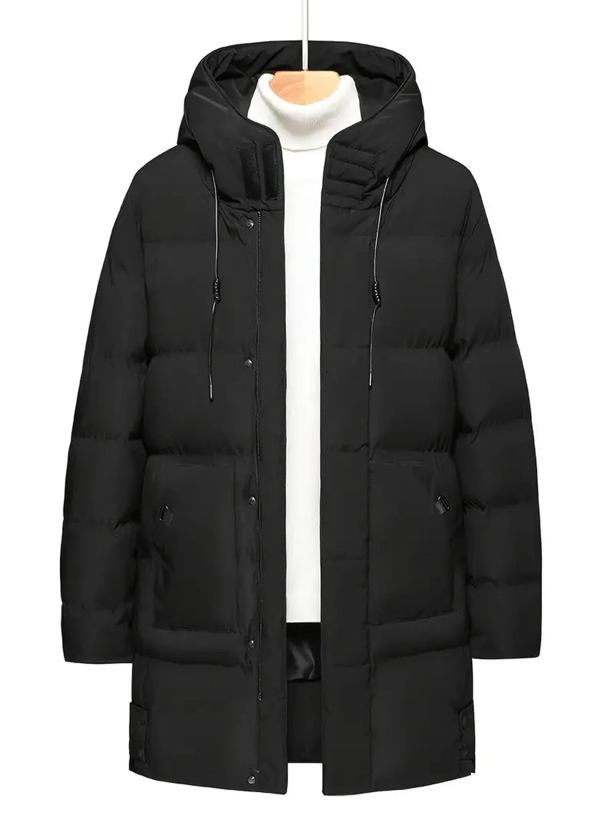 Heren Losse Gequiltte Hooded Jacket