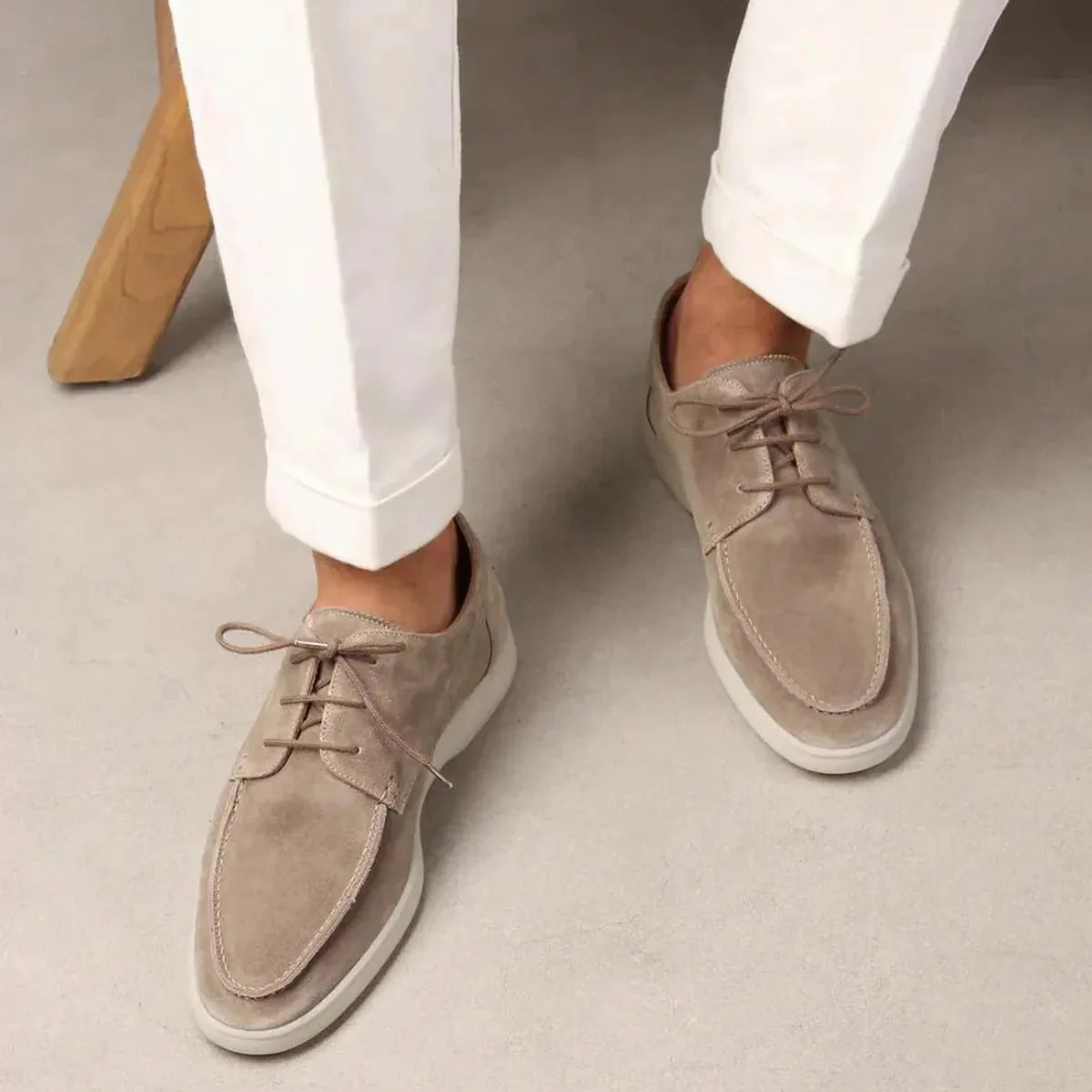 Heren Luxe Leren Veterschoenen Loafers