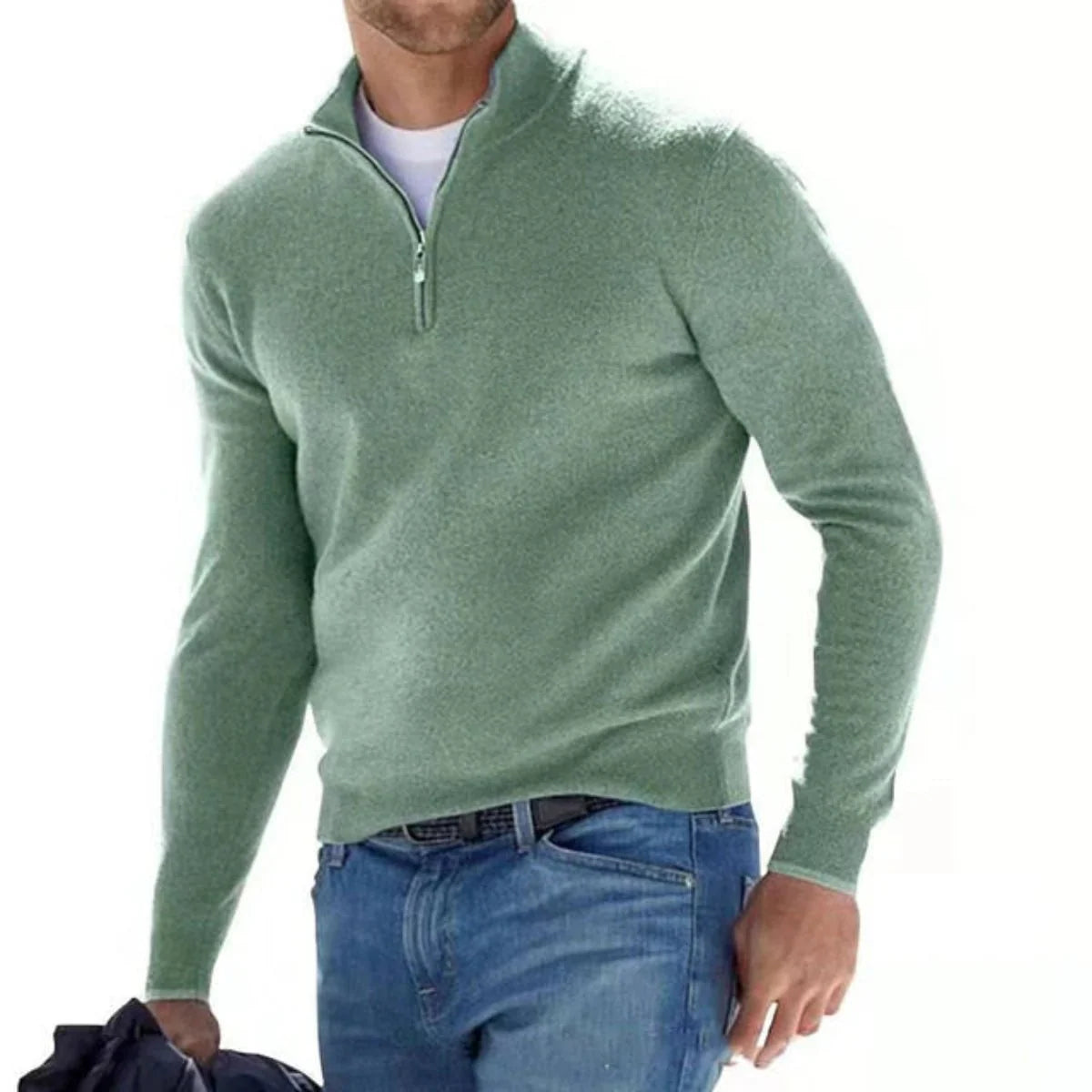 Heren Merino Wol V-hals Trui