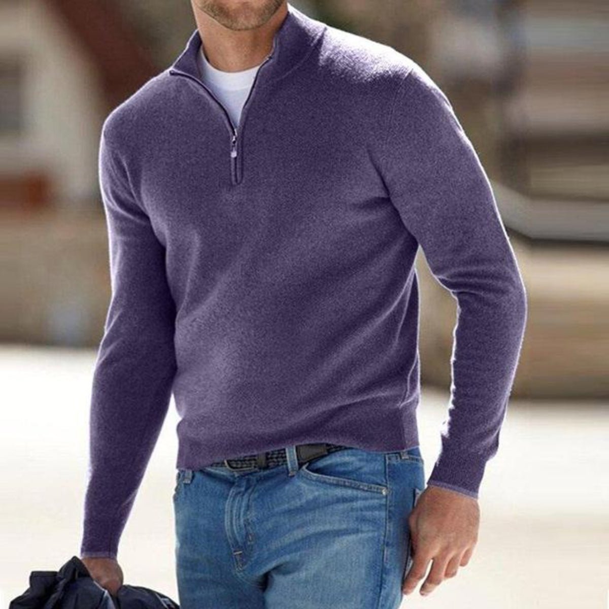 Heren Merino Wol V-hals Trui