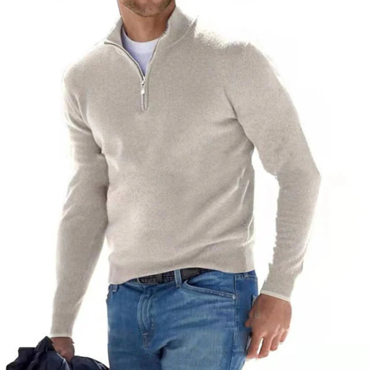 Heren Merino Wol V-hals Trui
