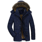 Heren Mid-Length Parka Met Afneembare Capuchon En Pluche Voering