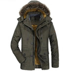 Heren Mid-Length Parka Met Afneembare Capuchon En Pluche Voering
