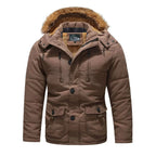 Heren Mid-Length Parka Met Afneembare Capuchon En Pluche Voering