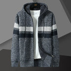 Heren Ontspannen Gebreide Hoodie Vest met Rits