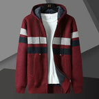 Heren Ontspannen Gebreide Hoodie Vest met Rits