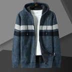 Heren Ontspannen Gebreide Hoodie Vest met Rits