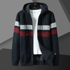 Heren Ontspannen Gebreide Hoodie Vest met Rits