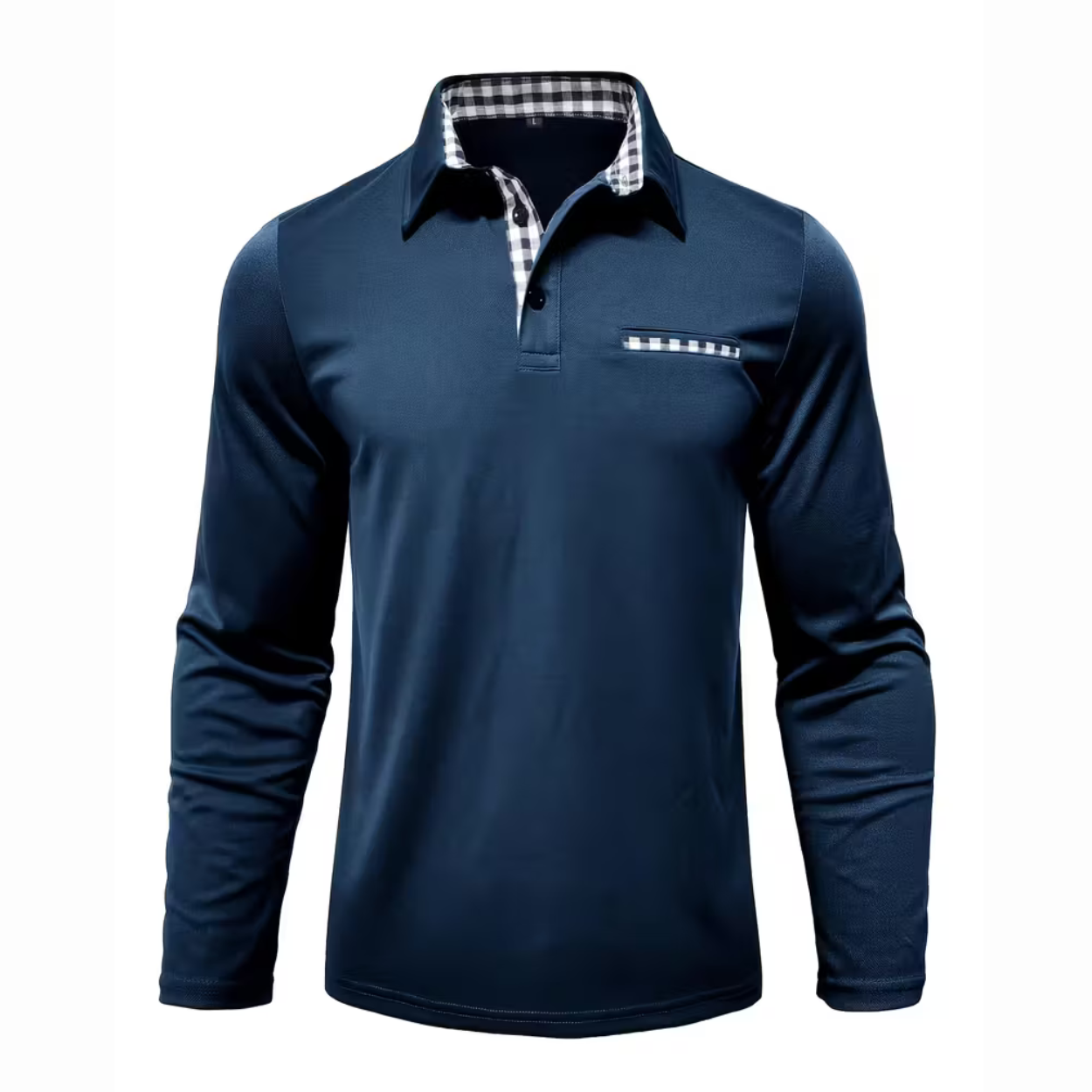 Heren Polo Shirt met Lange Mouwen van Katoenmengsel