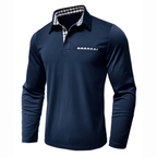 Heren Polo Shirt met Lange Mouwen van Katoenmengsel