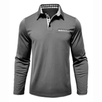 Heren Polo Shirt met Lange Mouwen van Katoenmengsel