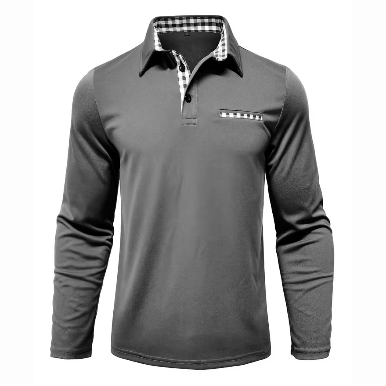 Heren Polo Shirt met Lange Mouwen van Katoenmengsel