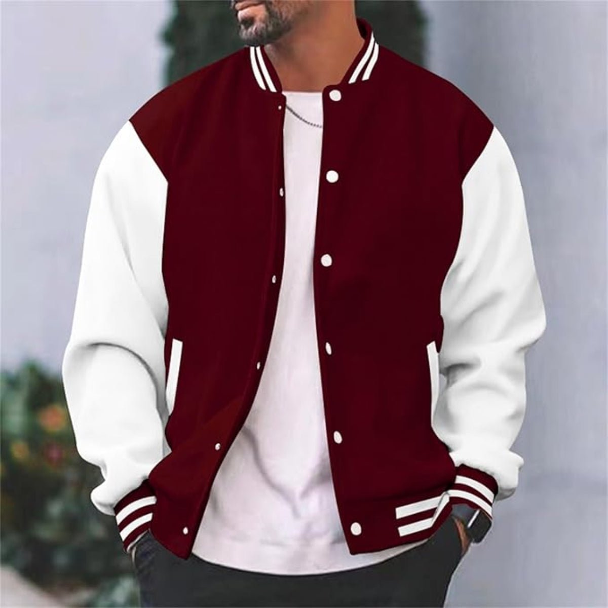 Heren Regular Fit Bomberjack met Contrasterende Mouwen