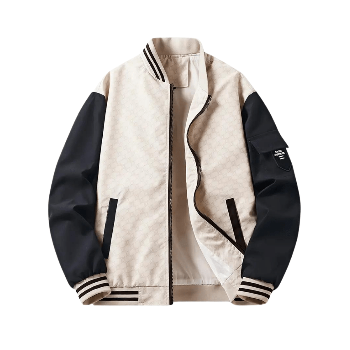 Heren Regular Fit Casual Bomberjack met Patchzak