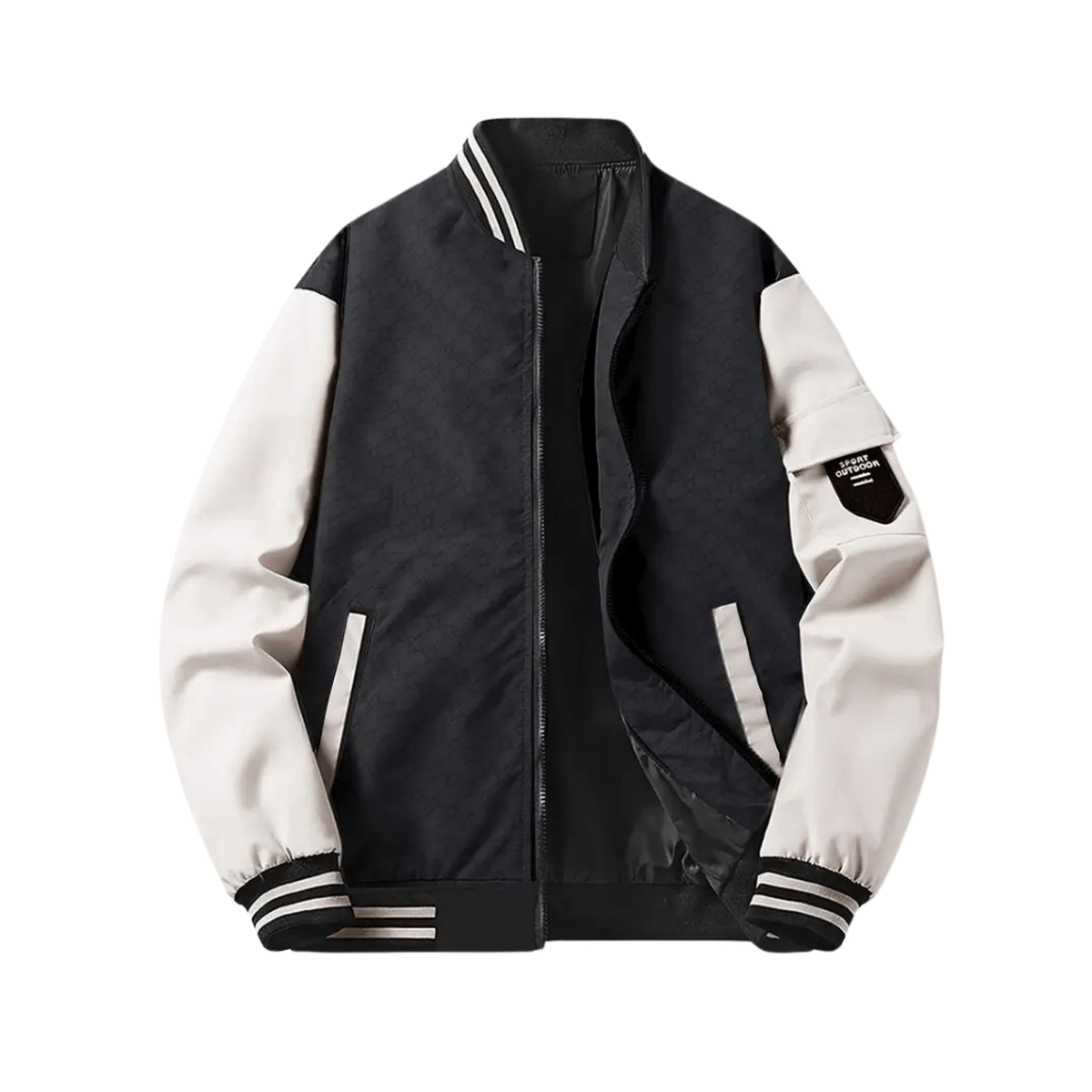 Heren Regular Fit Casual Bomberjack met Patchzak
