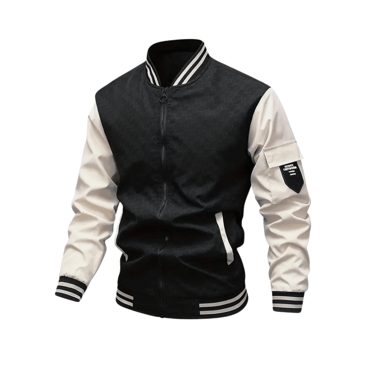 Heren Regular Fit Casual Bomberjack met Patchzak
