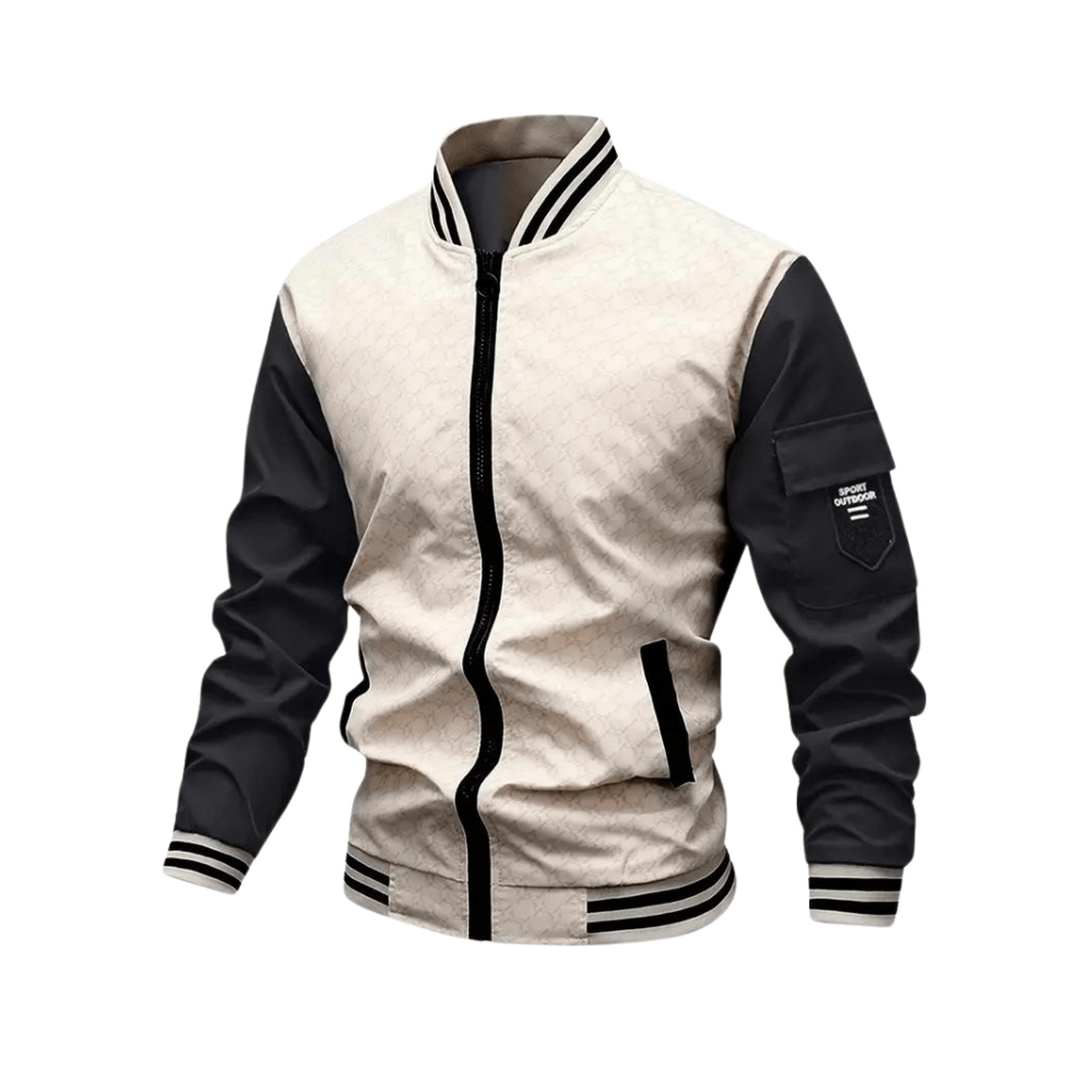 Heren Regular Fit Casual Bomberjack met Patchzak