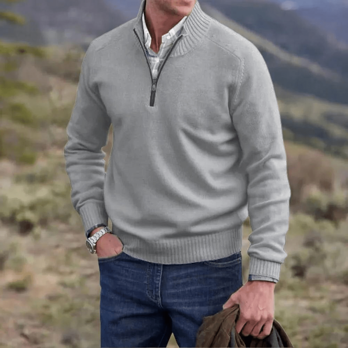 Heren Relaxed Fit Wol Lange Mouwen Trui
