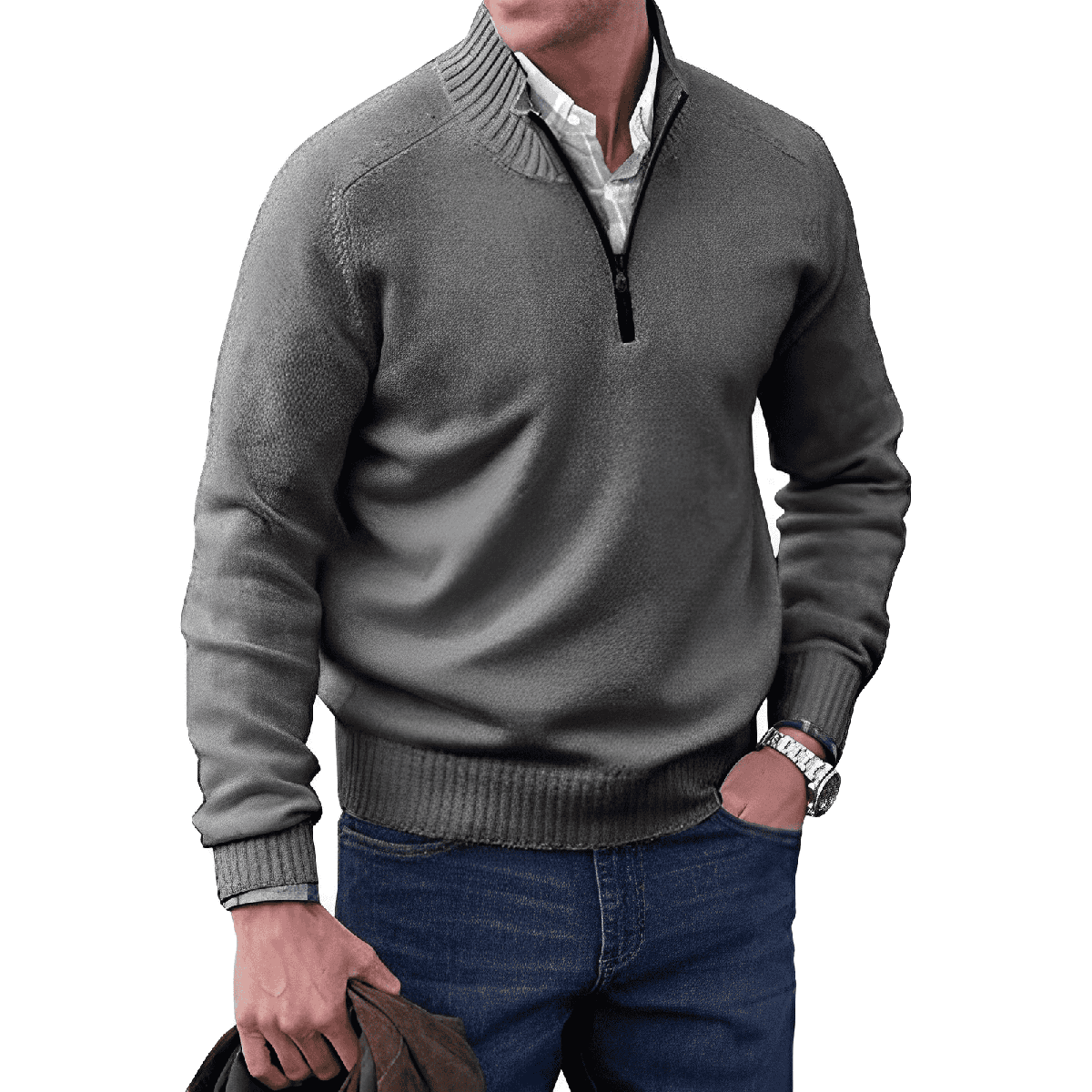 Heren Relaxed Fit Wol Lange Mouwen Trui