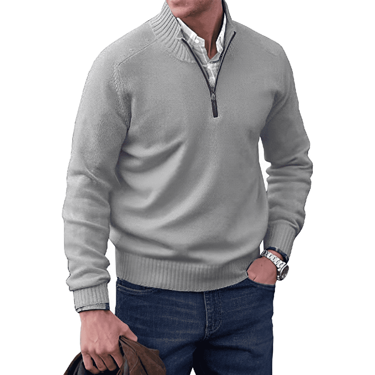 Heren Relaxed Fit Wol Lange Mouwen Trui
