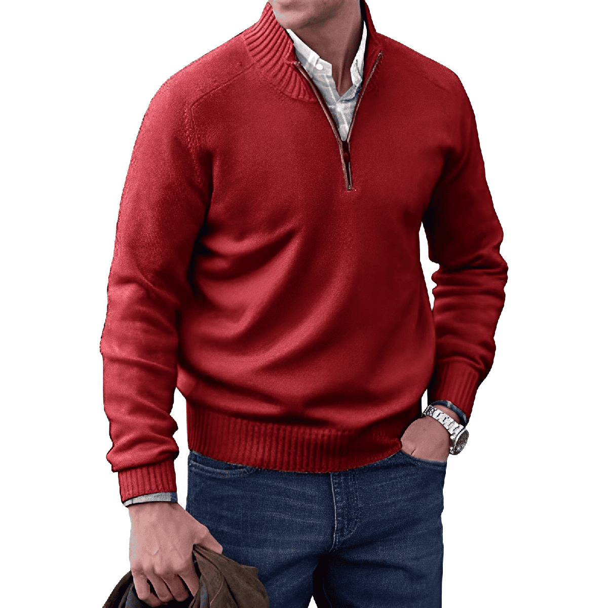 Heren Relaxed Fit Wol Lange Mouwen Trui