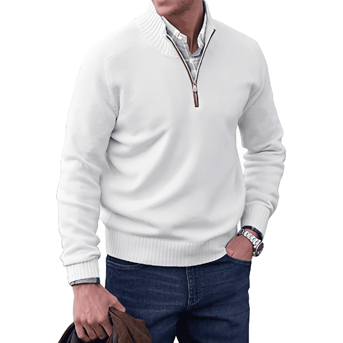Heren Relaxed Fit Wol Lange Mouwen Trui