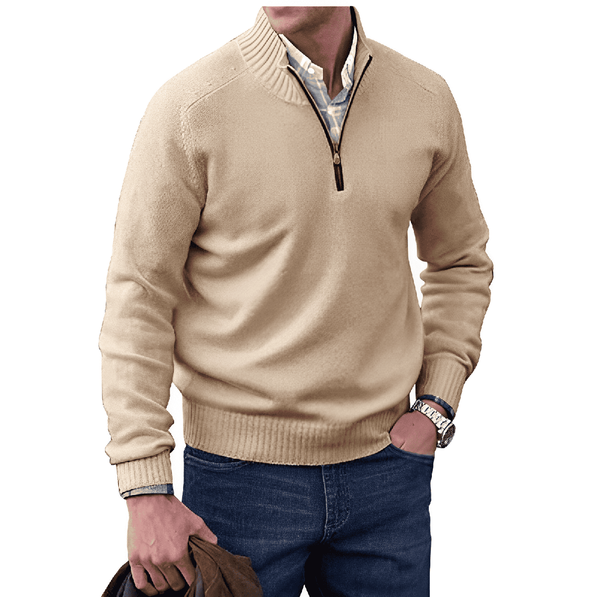 Heren Relaxed Fit Wol Lange Mouwen Trui