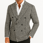 Heren Slank Passende Geruite Dubbelzijdige Blazer