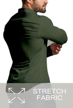 Heren Slim-Fit Kreukvrije Stretch Overhemd