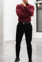 Heren Slim-Fit Kreukvrije Stretch Overhemd