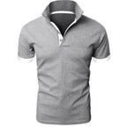 Heren Slim Fit Polo Shirt met Uniek Patchwork Ontwerp