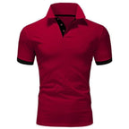Heren Slim Fit Polo Shirt met Uniek Patchwork Ontwerp