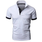 Heren Slim Fit Polo Shirt met Uniek Patchwork Ontwerp