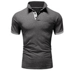 Heren Slim Fit Polo Shirt met Uniek Patchwork Ontwerp