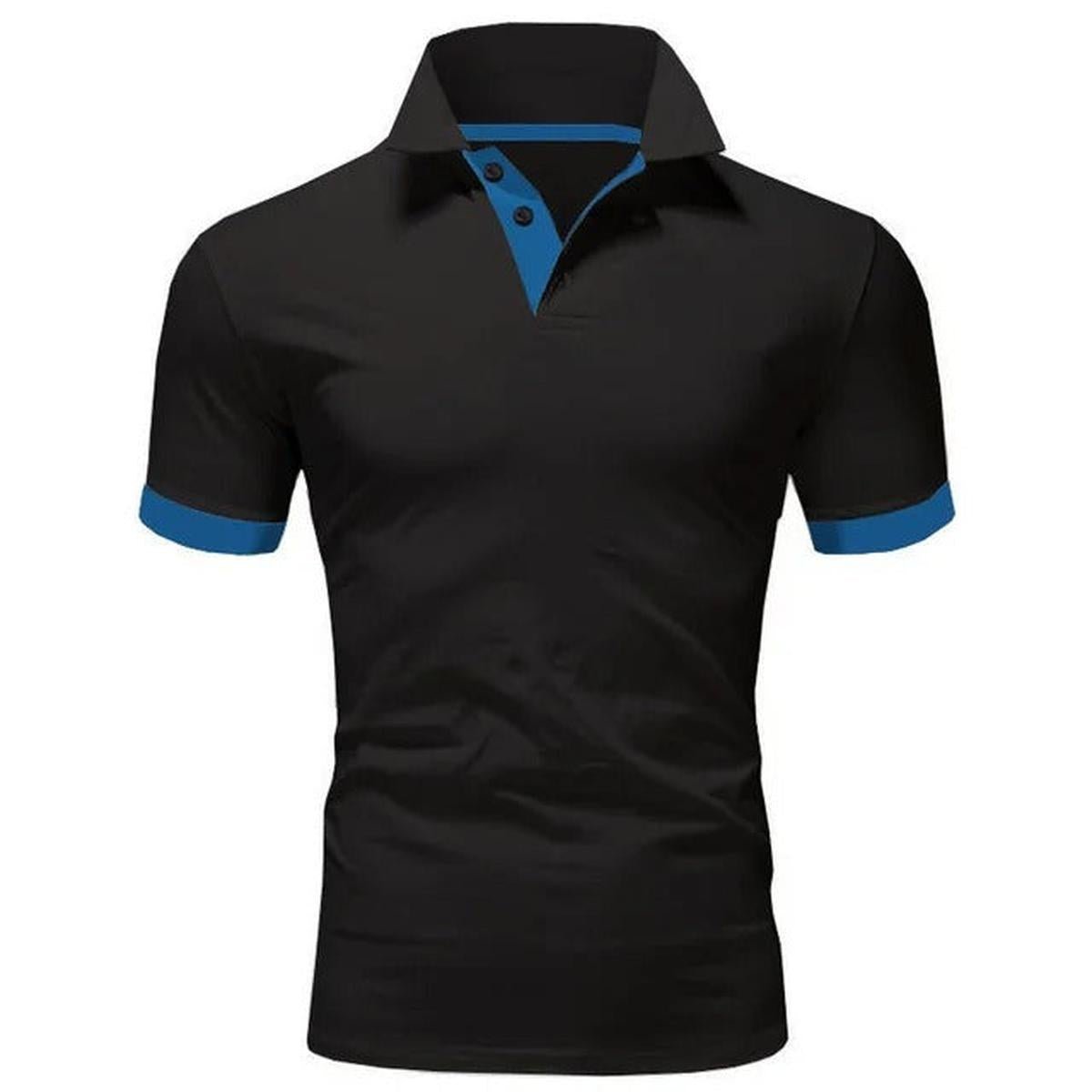 Heren Slim Fit Polo Shirt met Uniek Patchwork Ontwerp