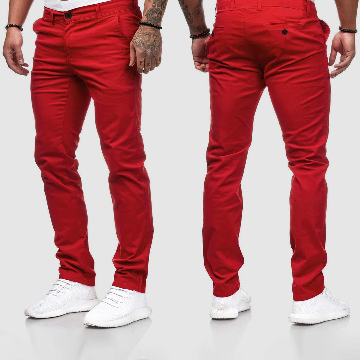 Heren Slim Fit Rechte Casual Broek
