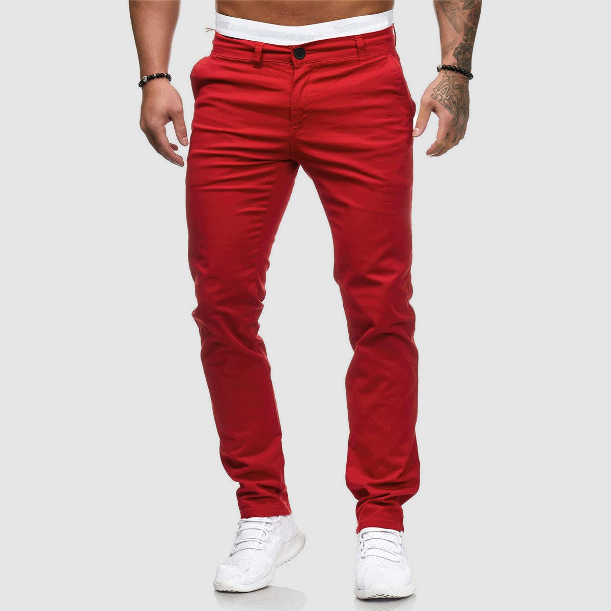 Heren Slim Fit Rechte Casual Broek