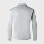 Heren T-shirt met Lange Mouwen, Geruite Kraag en Zak
